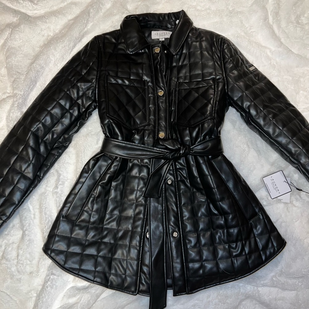 Laundry by Shelli Segal Quilted Leather Jacket